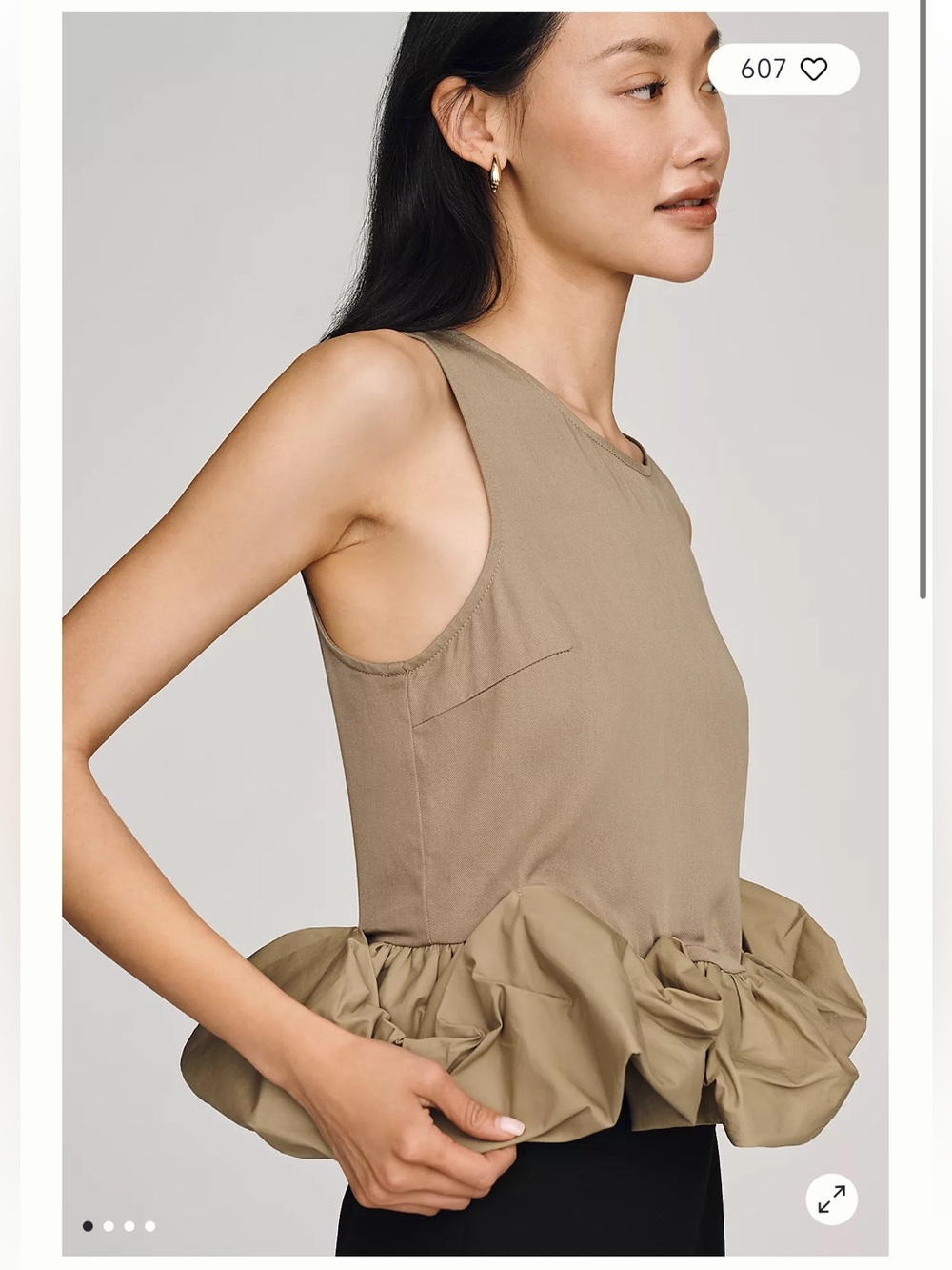 NWT Siempre x Anthropologie Ruffle Hem Top